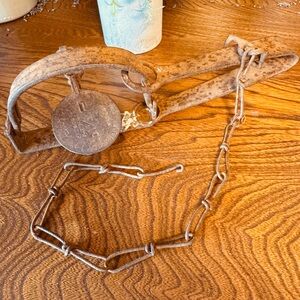 Vintage Triumph Rustic Metal Animal Trap for decor - cabin, lodge, primitive